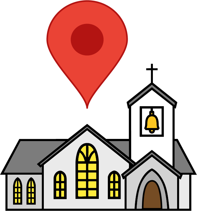 church with Google Pin